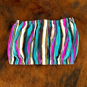 Vintage button up made tube top